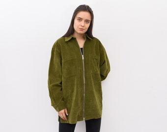 Elvira Dark Green Jacket Casual Walking Full Zip Front Pocket Front Toggle Sweater Women Oversized Velvet Jacket Clothing Women Size LXL
