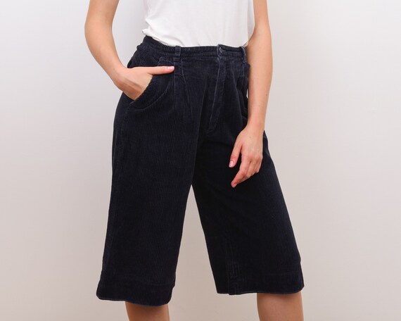 Vintage Women's M Cord Capri Culottes 