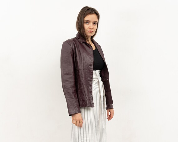 Vintage METRO STYLE Women's M Real Leather Jacket… - image 3