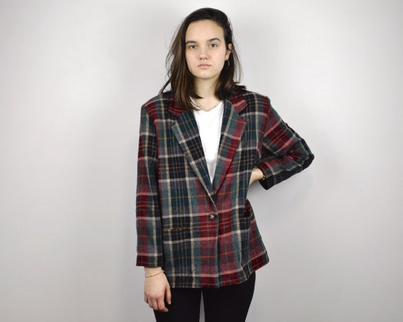 Orvis Womens L Tweed Check Plaid Wool Jacket Spor… - image 1