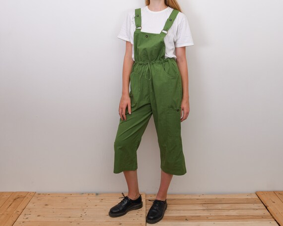 Women's M Organic Cotton Capri Overall Dungaree Pi