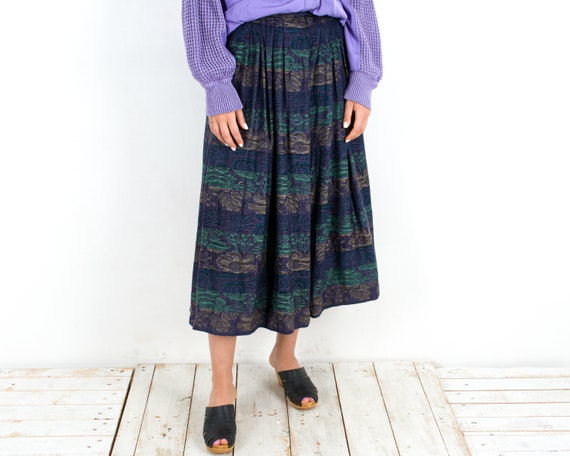 Vintage Women's M Summer Skirt Mid-calf Purple Re… - image 2