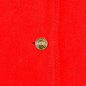 Vintage 80's TALLY HO Womens Petite M Wool Trachten Cardigan Sweater Jacket Jumper Red Button Up Octoberfest Warm Winter, Trachten Jager 3s image 6