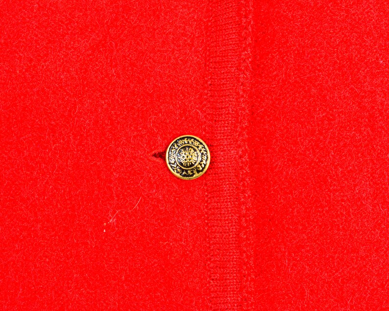 Vintage 80's TALLY HO Womens Petite M Wool Trachten Cardigan Sweater Jacket Jumper Red Button Up Octoberfest Warm Winter, Trachten Jager 3s image 6