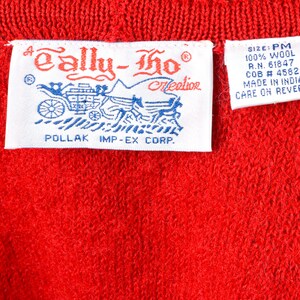 Vintage 80's TALLY HO Womens Petite M Wool Trachten Cardigan Sweater Jacket Jumper Red Button Up Octoberfest Warm Winter, Trachten Jager 3s image 7