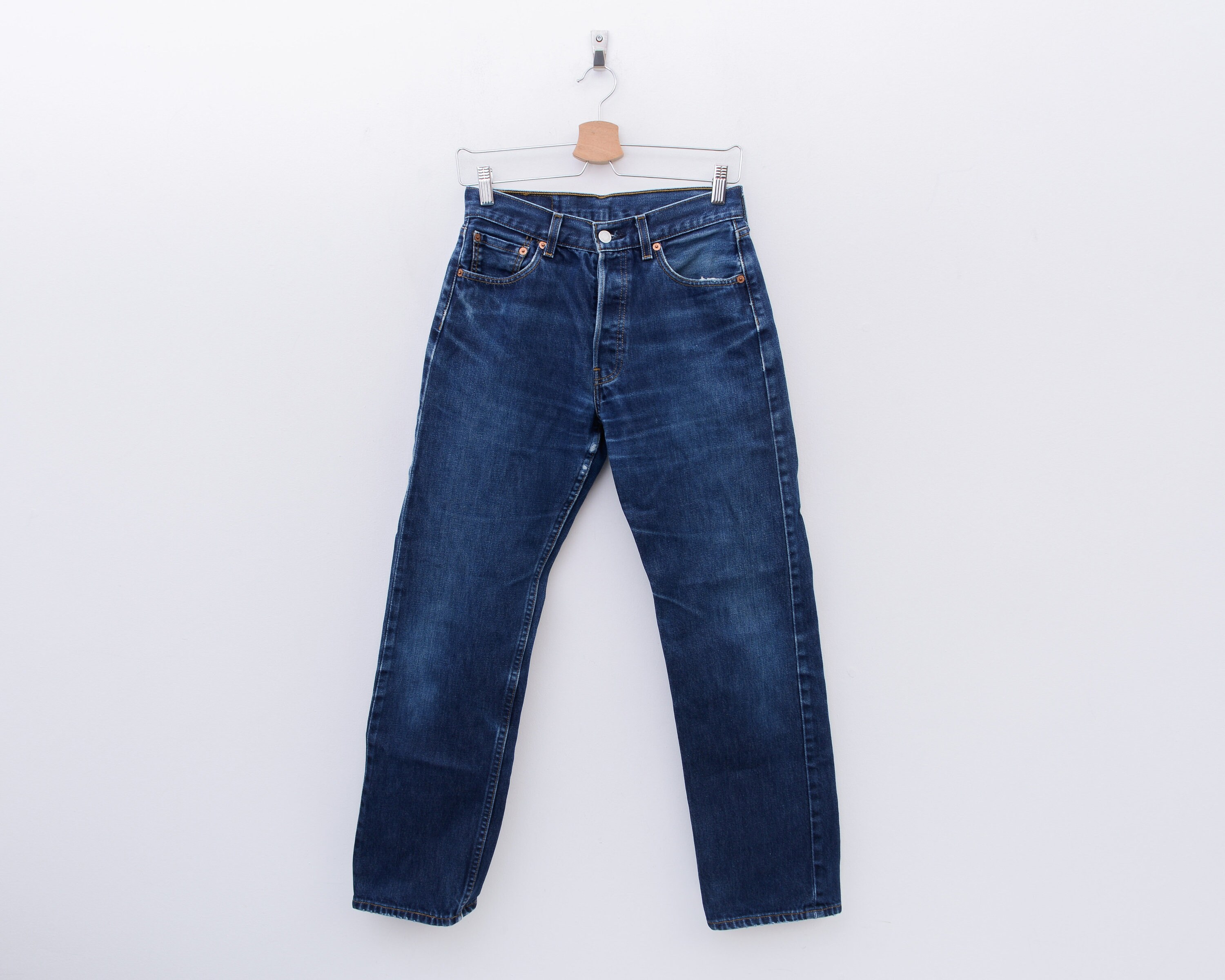 LEVIS 501 W29 L30 Used Blue Denim Straight Jeans made in USA Free postage  in UK - £20.00 | PicClick UK