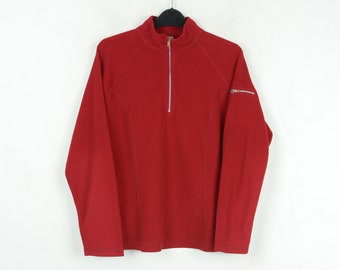 Vintage L L Bean Frauen M Fleece Pullover Zip Neck Pullover Roter Pullover Sweatshirt 2yk Warm Sport Herbst Herbst 90er Jahre 2v