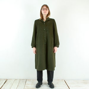1980s Vintage Loden Wool Coat - Women's Green Beige