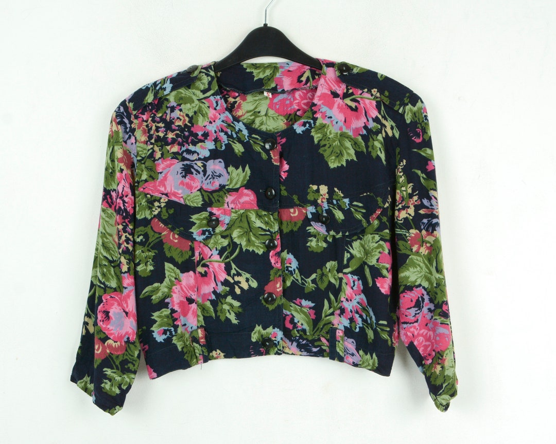 Vintage Wrap Blouse Flower Print One Size main image 0
