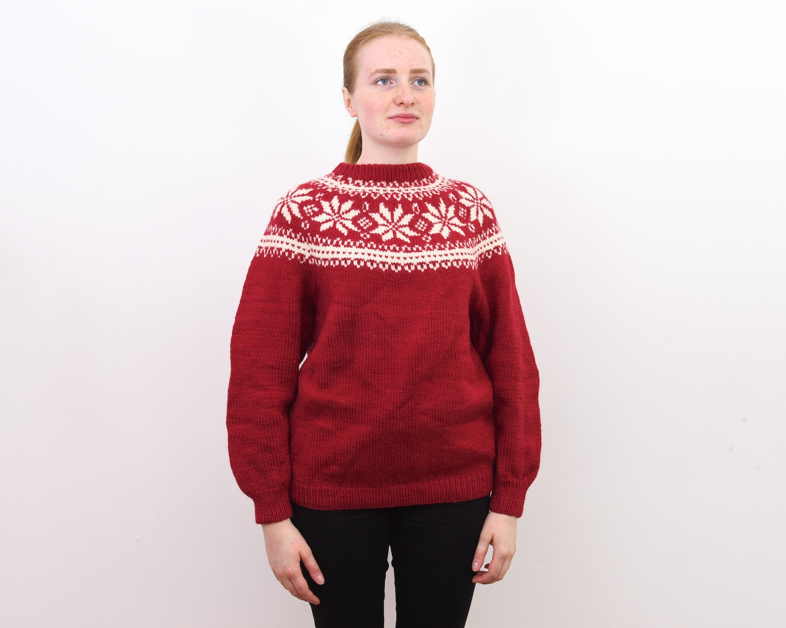 Norwegian Nordic Wool Handmade L Women's Sweater Pullover | Etsy