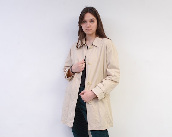 Vintage DAKS Women L Trench Mac Overcoat Coat Jacket Beige Mod Classic Button Autumn Summer English Madmen Cotton Outerwear Streetwear 2k Etsy Canada
