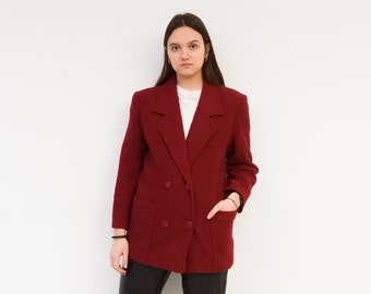 burgundy wool blazer