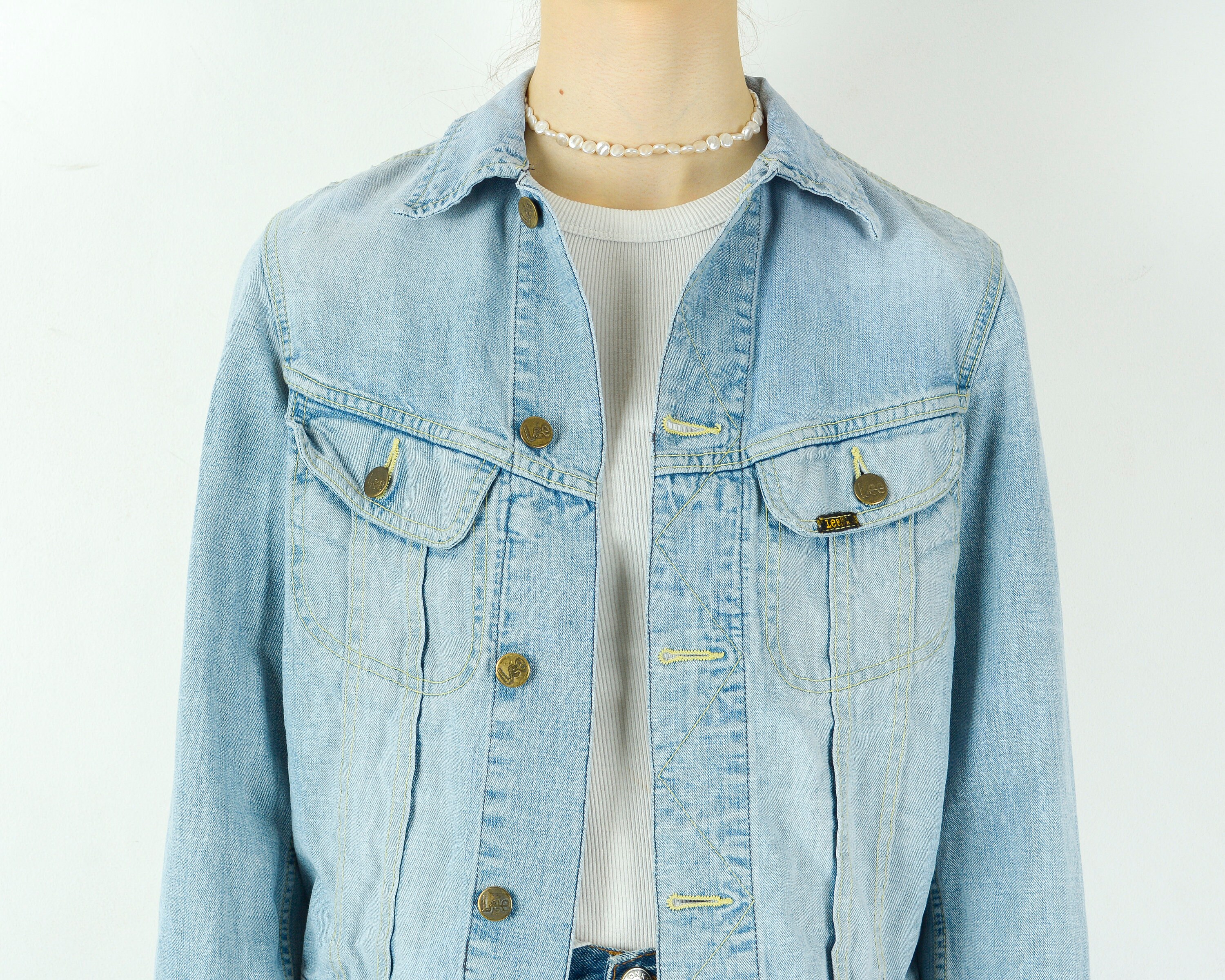 Vintage LEE Slim Jacket Women M Denim Jacket, Jean Blazer