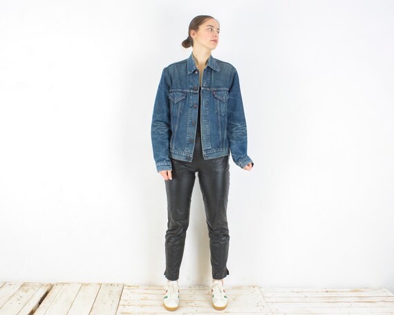 Vintage Levi Strauss Women M Denim Jean Jacket Cropped Blue Button up Trucker Cowboy Top American Classic Coat 3n Etsy Australia