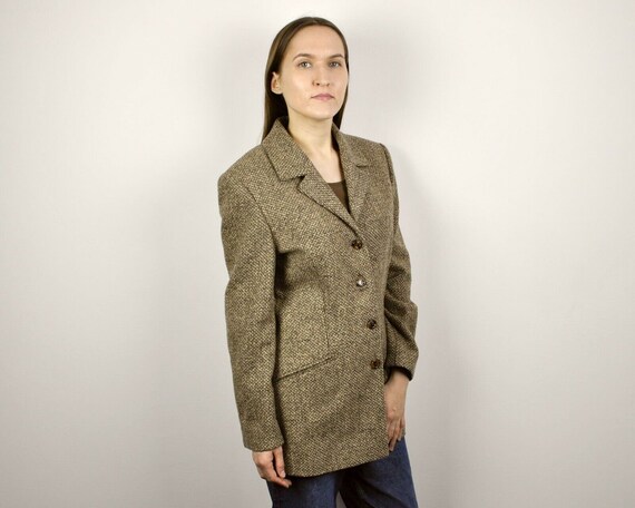 Sonia Bogner Women s L Wool Blazer Jacket Coat Top German Multi