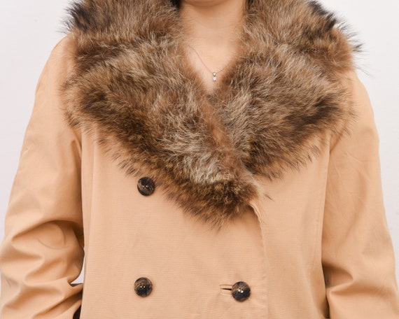 Vintage COUNT ROMI Women's L Real Fur Collar Over… - image 3