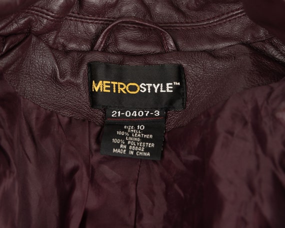 Vintage METRO STYLE Women's M Real Leather Jacket… - image 6
