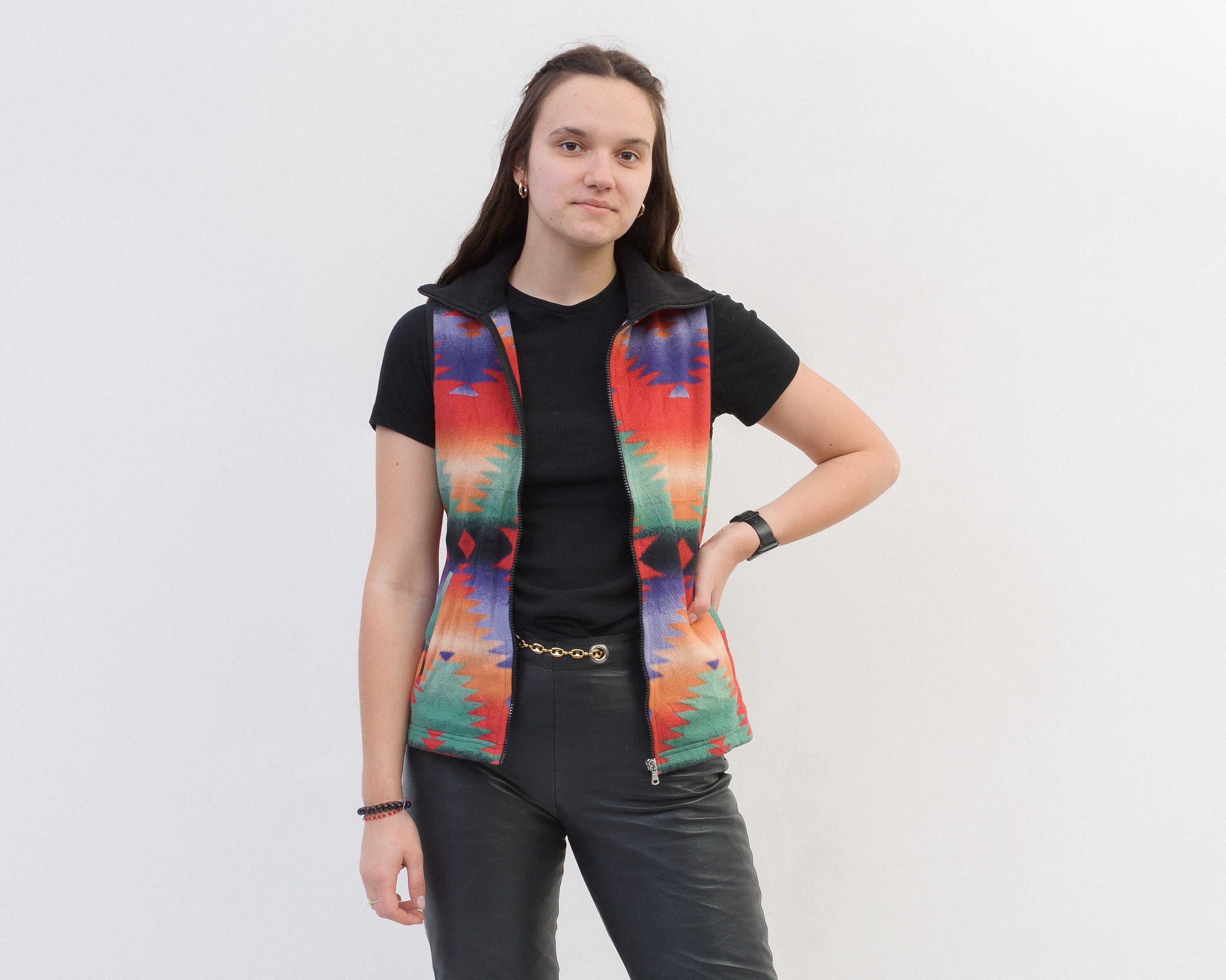 chaps womens fleece vest