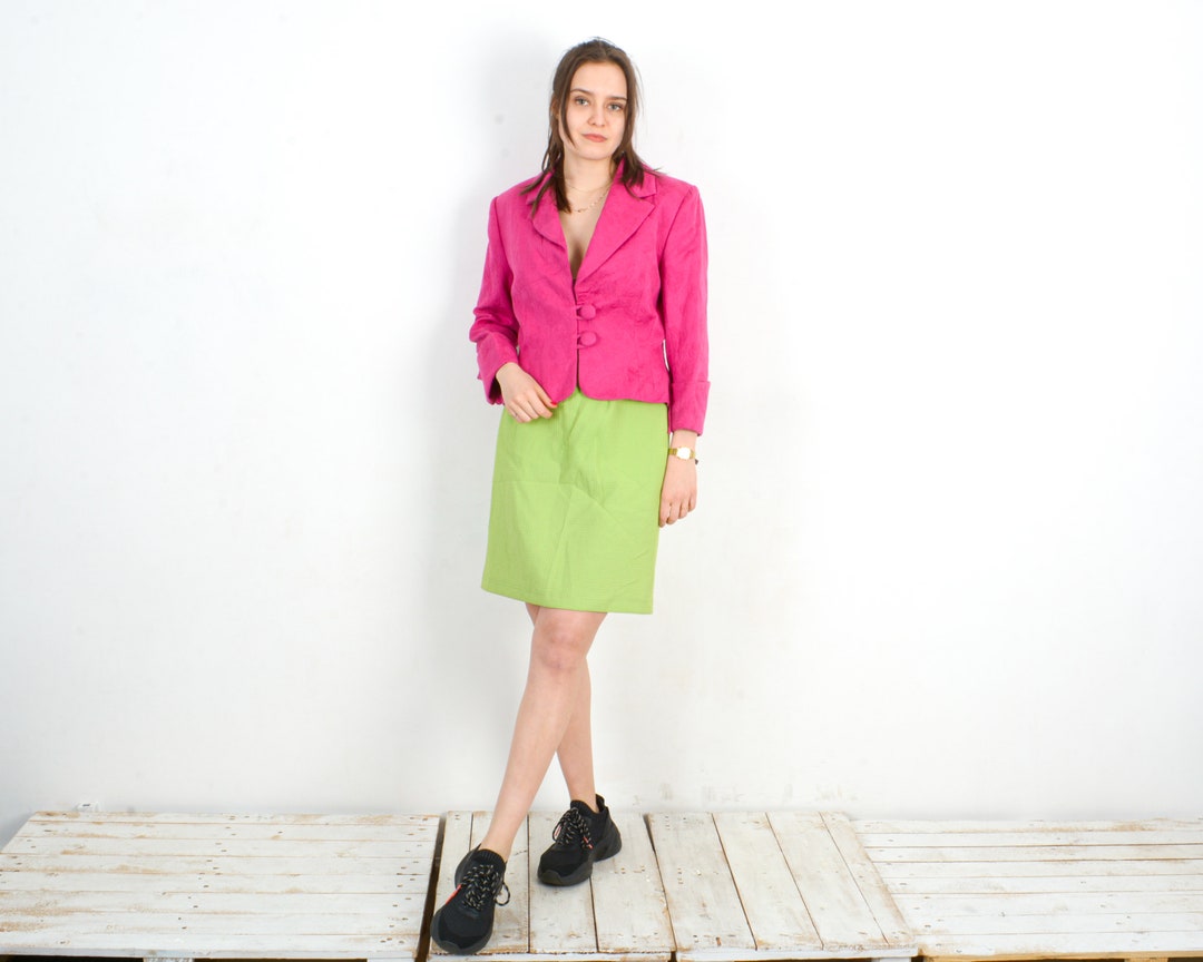 Vintage Women S/M Hot Pink Blazer Suit Sport Jacket Coat Etsy