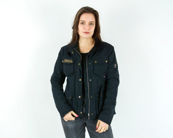 Vintage Belstaff Women S Waxed Cotton Biker Jacket Belted Short Coat Racer Jacket English Retro Autumn Fall Clothing Outerwear 4v Etsy Australia