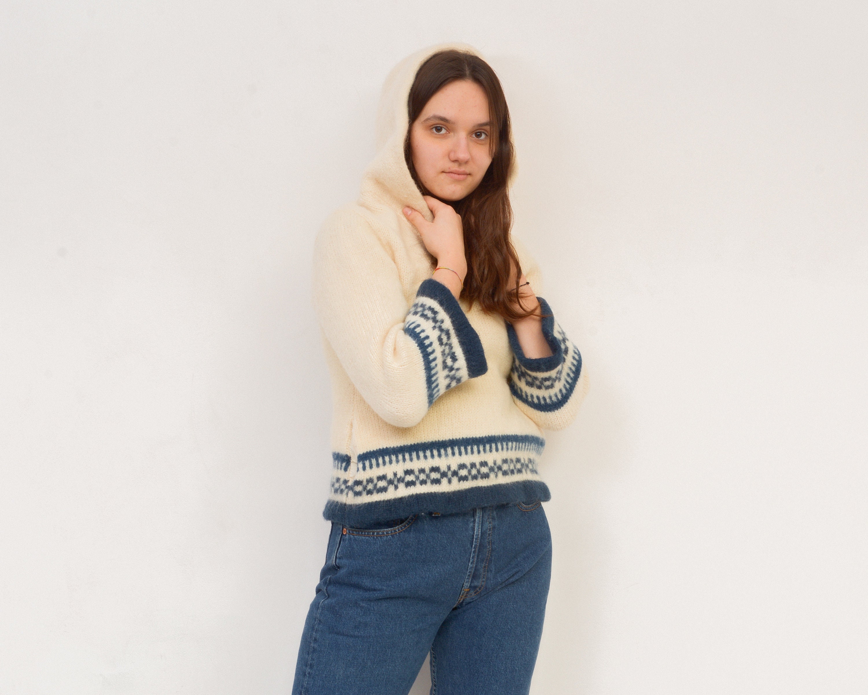 Runox Sweater - Etsy 【はこぽす対応商品】 Nordic RUNOX 80s pattern knit求心 pullover ニット/セーター
