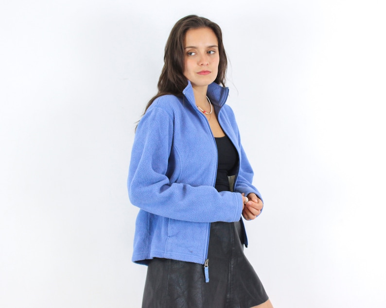 Vintage L L Bean Frauen M Regular Fleece Pullover Pullover Sweatshirt Pullover Reißverschluss Langarm Blau Sportswear 3n Bild 2