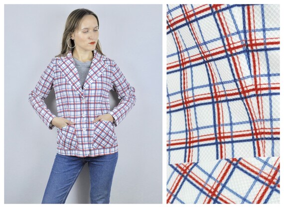 Women's M Vintage American Multicoloured Playful Checked - Etsy