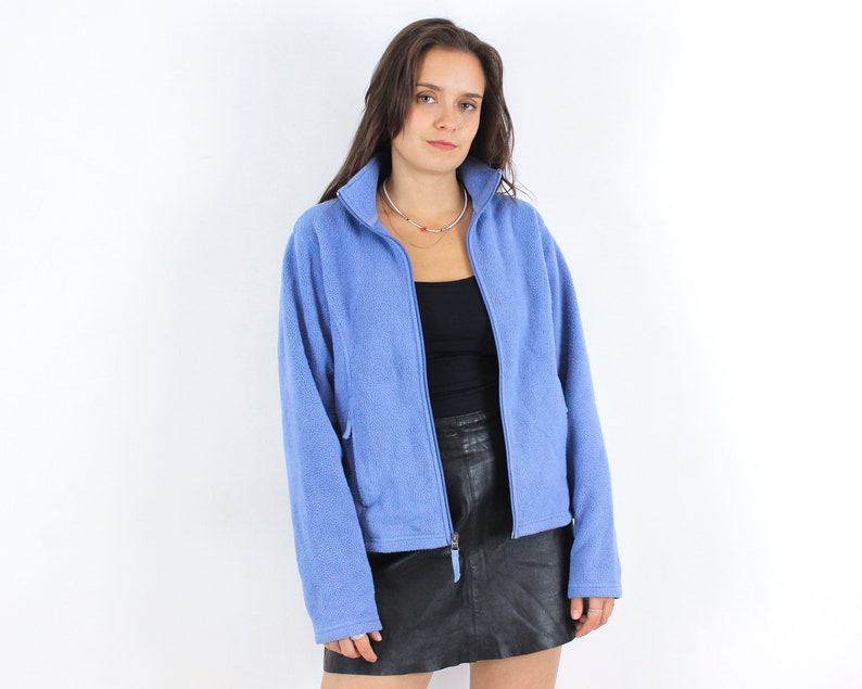 Vintage L L Bean Frauen M Regular Fleece Pullover Pullover Sweatshirt Pullover Reißverschluss Langarm Blau Sportswear 3n Bild 1
