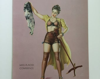 Vintage 1940's Original Pin Up Print By Gil Elvgren