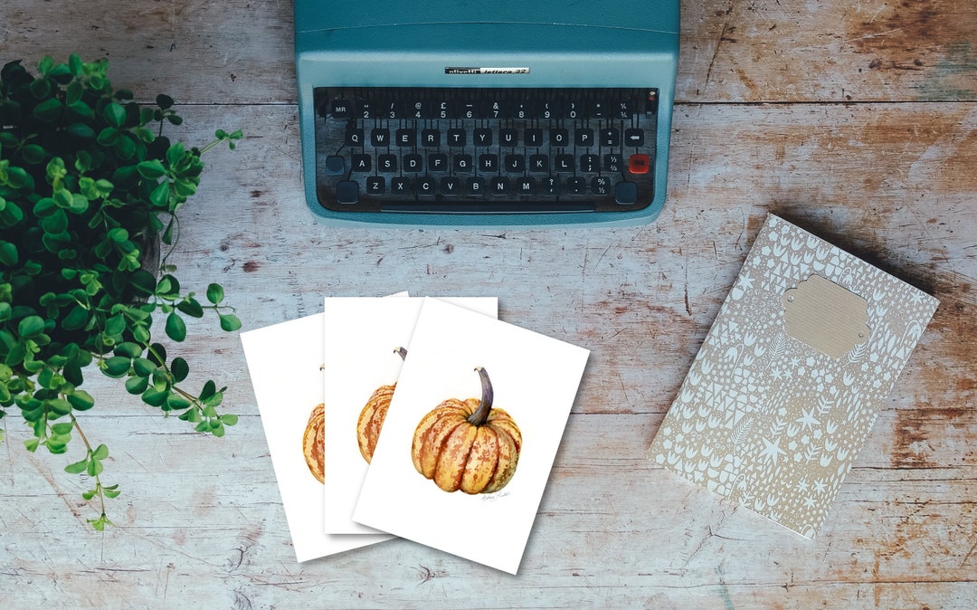 Mini Pumpkin Notecards: Autumn Watercolor Blank Cards (4x5) - Etsy