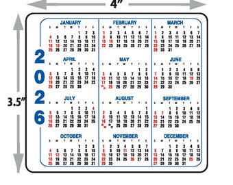 Fridge Calendar Magnet - 23 mil thick. 4" x 3.5"