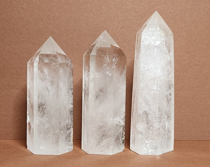 Rock Crystal: Mystical energy cleansing, sharpens intuition, reveals clarity. Magical vibes for positive transformation.