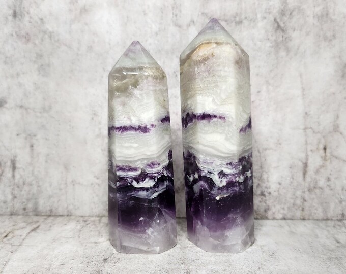 Chevron Amethyst: Activates intuition, promotes spiritual growth. Helps with clear thinking and emotional balance. Resilient energy.