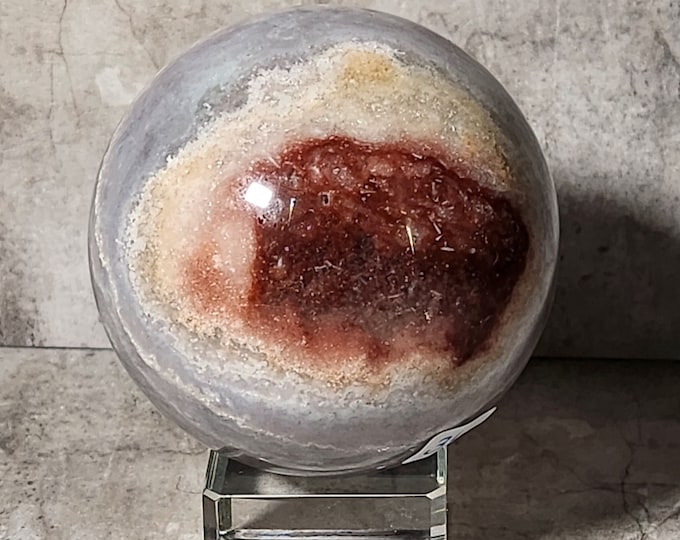 Bandagate ball with natural earth layers. Brings stability, peace and balance. A harmonious addition to any space or altar.