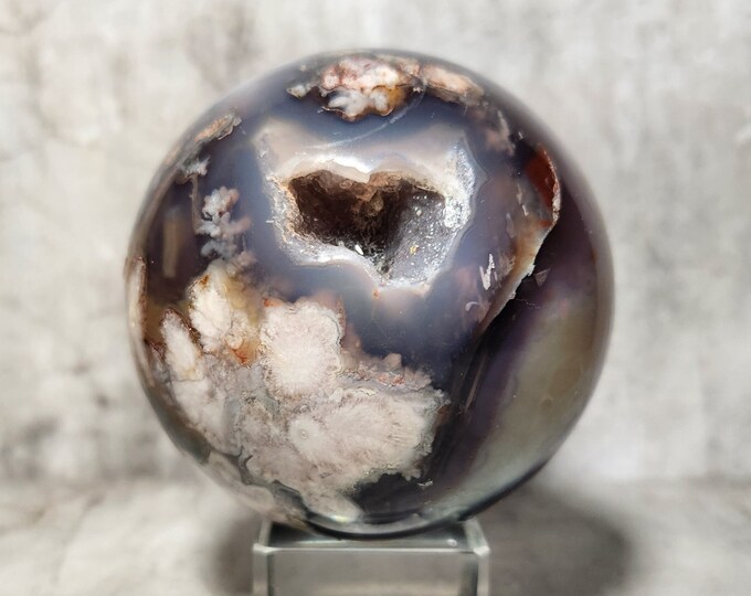 Black Flower Agate: Grounding, protective. Beautiful hues create harmony and balance. A powerful crystal for peace and stability