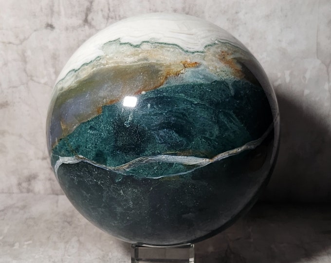 XXL Moss Agate, altar decoration ball, gift or fortune telling