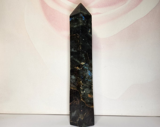 Labradorite: Strengthens intuition, protects against negativity and promotes spiritual growth. Mystical power in a shiny shell.