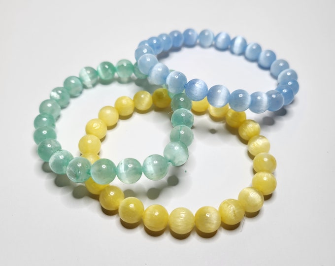 Colored selenite is not natural and is artificially dyed. It retains its soothing properties, with added color energies.