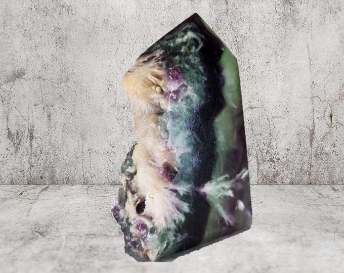 Rainbow Fluorite: Promotes clarity, calms the mind and enhances communication. Experience the multi-colored energy for emotional balance