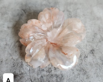 Cherry Blossom Agate: Soft pink tones promote inner peace and harmony. Calms emotions and brings a sense of renewal