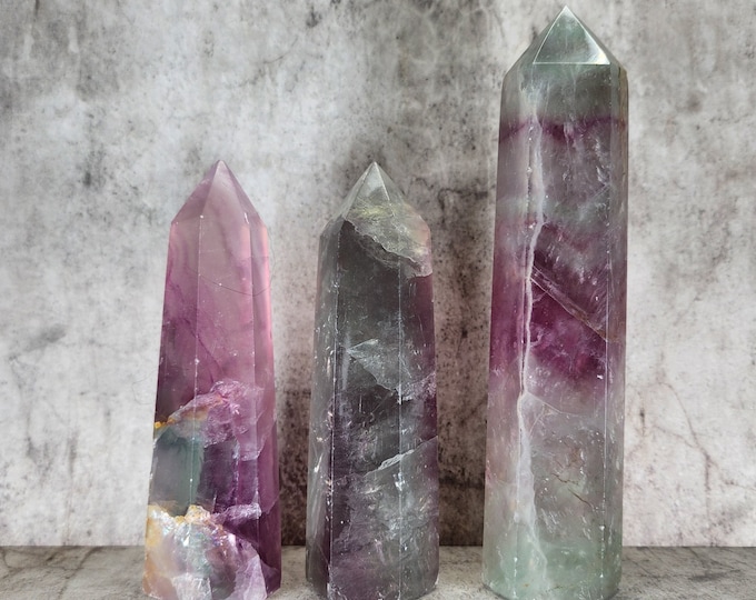 Candy Fluorite: Nurtures calmness, stimulates creativity, increases concentration. Sweet energy for emotional balance and clear thinking.