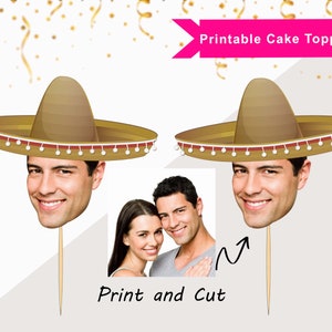 30th, 50th Birthday Face Cupcake toppers