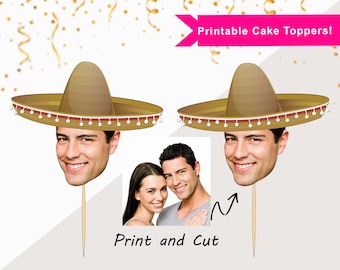 30e, 50e verjaardag Face Cupcake toppers