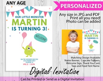 1e verjaardag Monster Printable