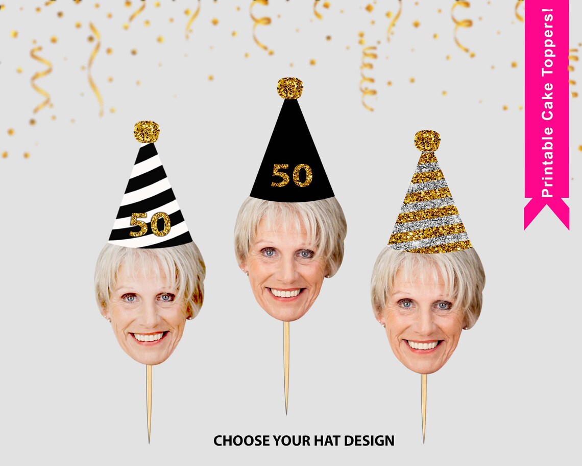 50th 60th Printable Toppers - Etsy