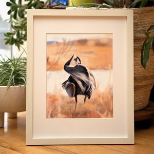 Stampa Bent over Heron 8x10" - disegno originale di me, artista canadese che crea arte sulla fauna selvatica, opera d'arte astratta minimalista e dettagliata di uccelli