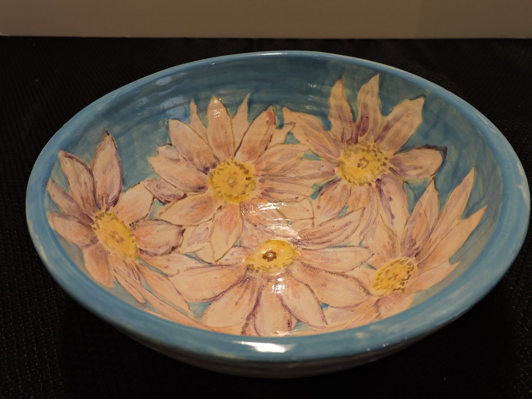 Ceramic Bowl W/ Floral Interior - Etsy