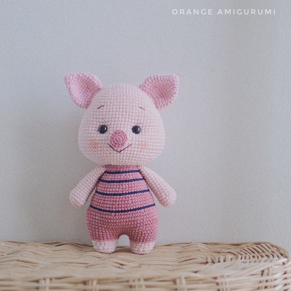 PDF Pattern-Crochet Amigurumi | Pink Pig Piglet Pattern Digital Download in English | Cute Crochet Pattern (Winnie the Pooh)