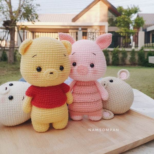 PDF Pattern-Crochet Amigurumi | Bear & Pig Pattern Digital Download in English | Cute Crochet Pattern