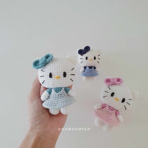 PDF Pattern-Crochet Amigurumi | White kitty cat kawaii Pattern Digital Download in English | Cute Crochet Pattern